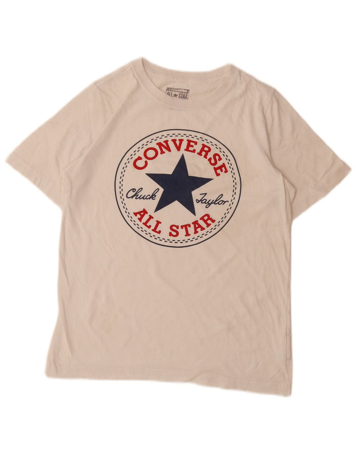 CONVERSE Grafik-T-Shirt für Jungen, 10–11 Jahre, mittelweiße Baumwolle