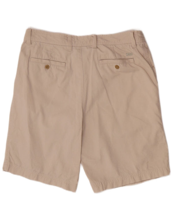 Izod Herren Chino-Shorts W36 Large Beige Baumwolle