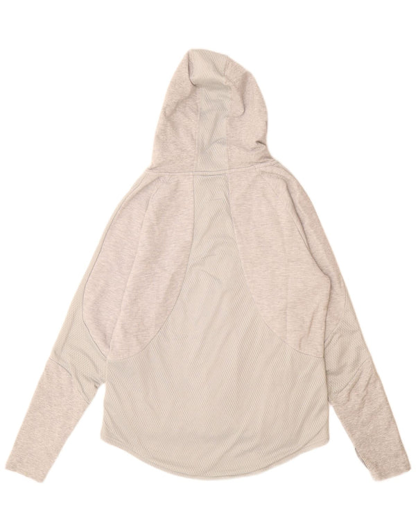 Puma Damen-Kapuzenpullover mit Reißverschluss, Gr. 14, groß, grau gefleckte Baumwolle