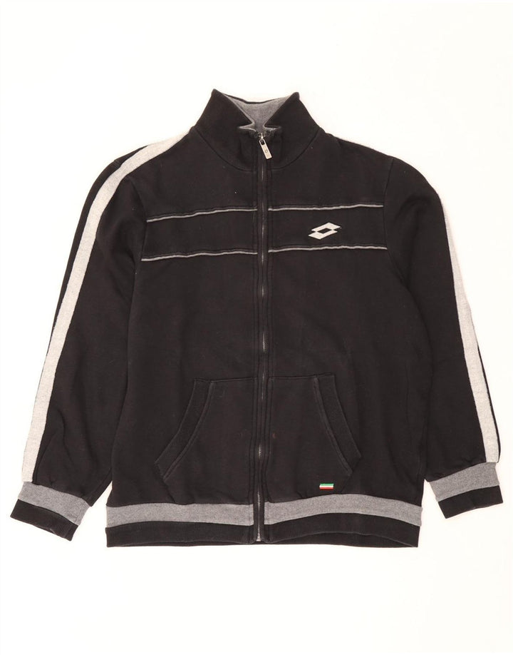 Lotto Damen-Trainingsanzug-Top-Jacke, UK 14, Mittelschwarz, Colourblock-Baumwolle