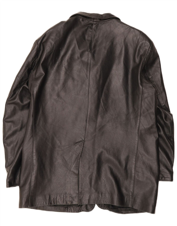 Vintage Herren Lederjacke IT 54 2XL Schwarz