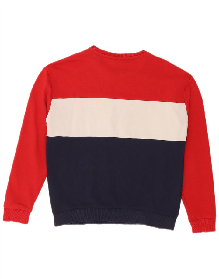 Fila Womens Graphic Oversized Sweatshirt Pullover UK 10 Small Rot Farbblock