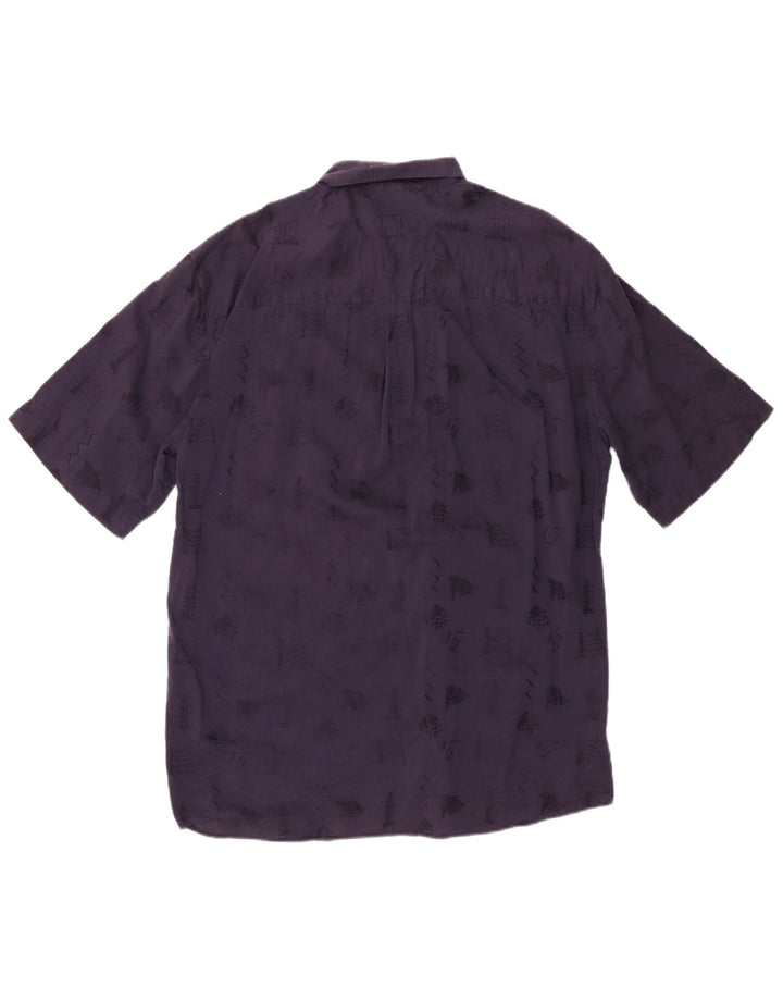 Angelo Litrico Herrenhemd Größe 39/40 15 1/2 Medium Marineblau Geometrisch