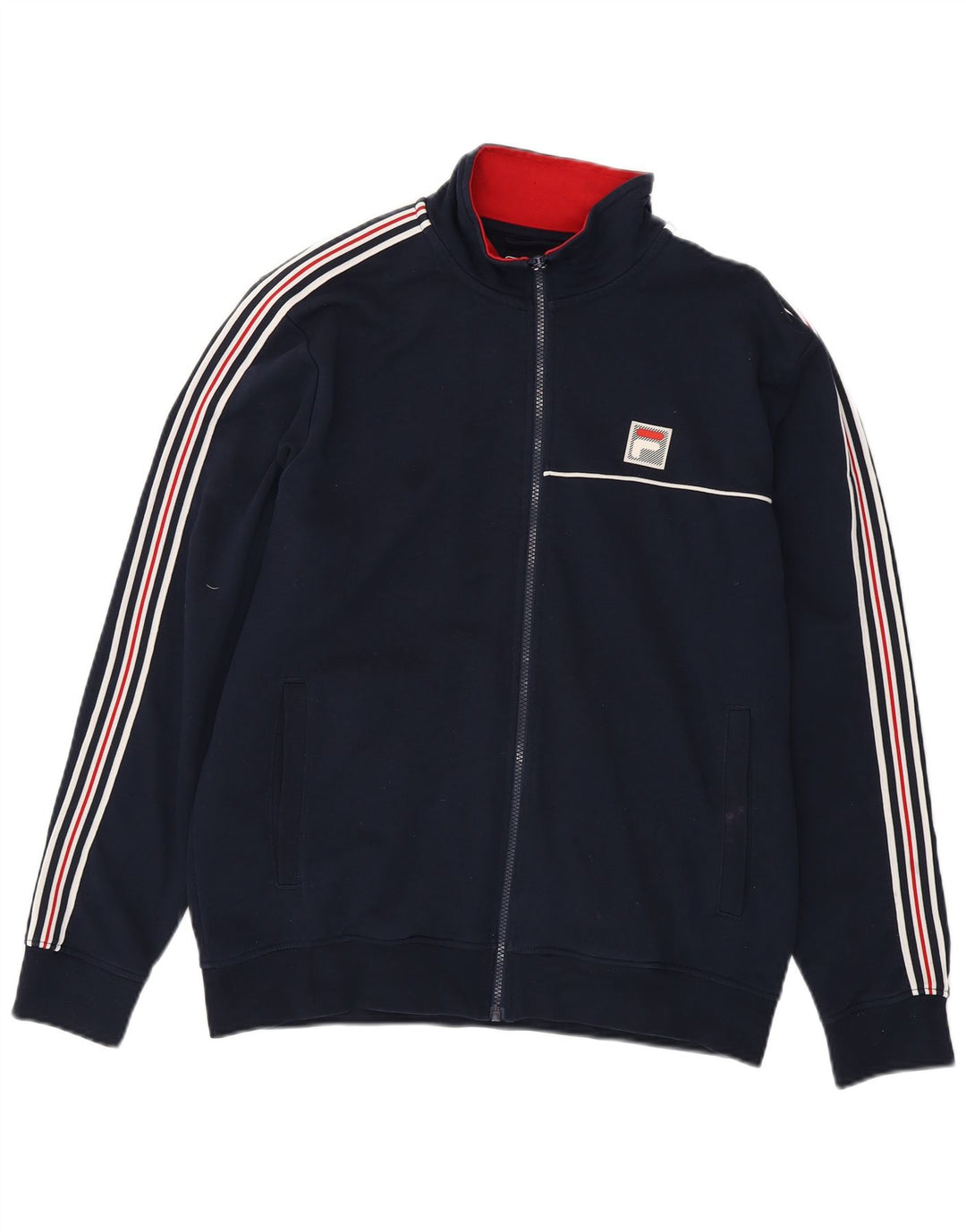 FILA Herren-Trainingsanzug-Top-Jacke, große marineblaue Baumwolle