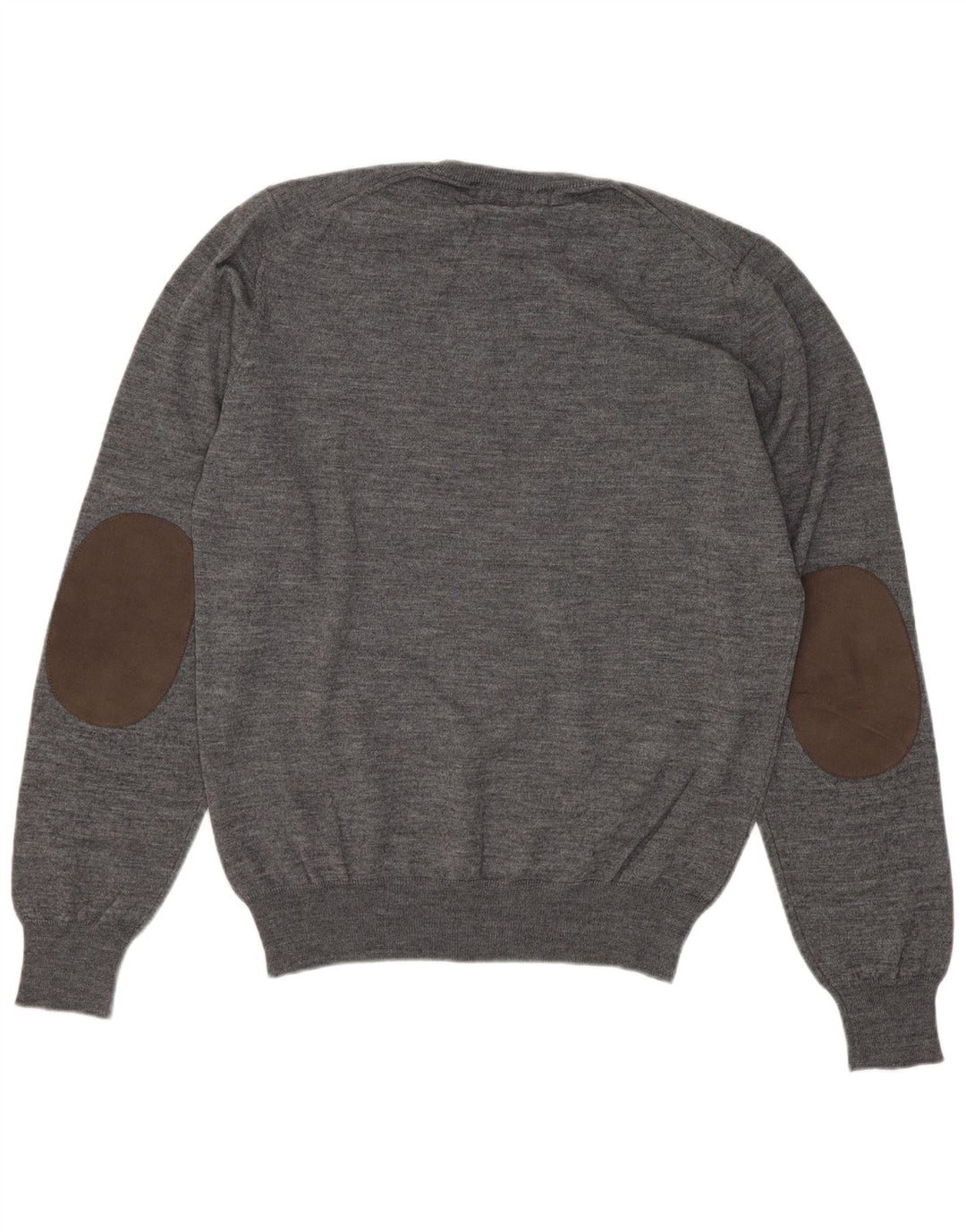 Liu Jo Damen-Pullover mit Rundhalsausschnitt, Gr. 10, Größe S, graue Schurwolle