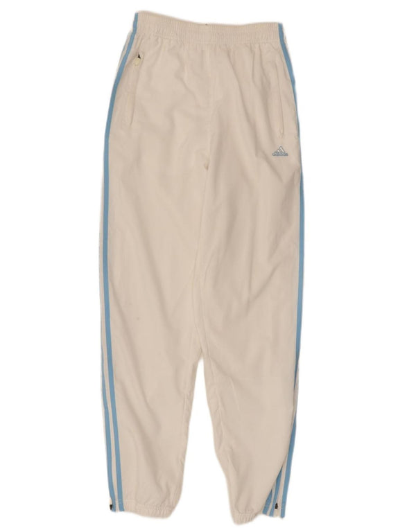 ADIDAS Damen Trainingshose Jogger UK 10 Small Weiß Polyester