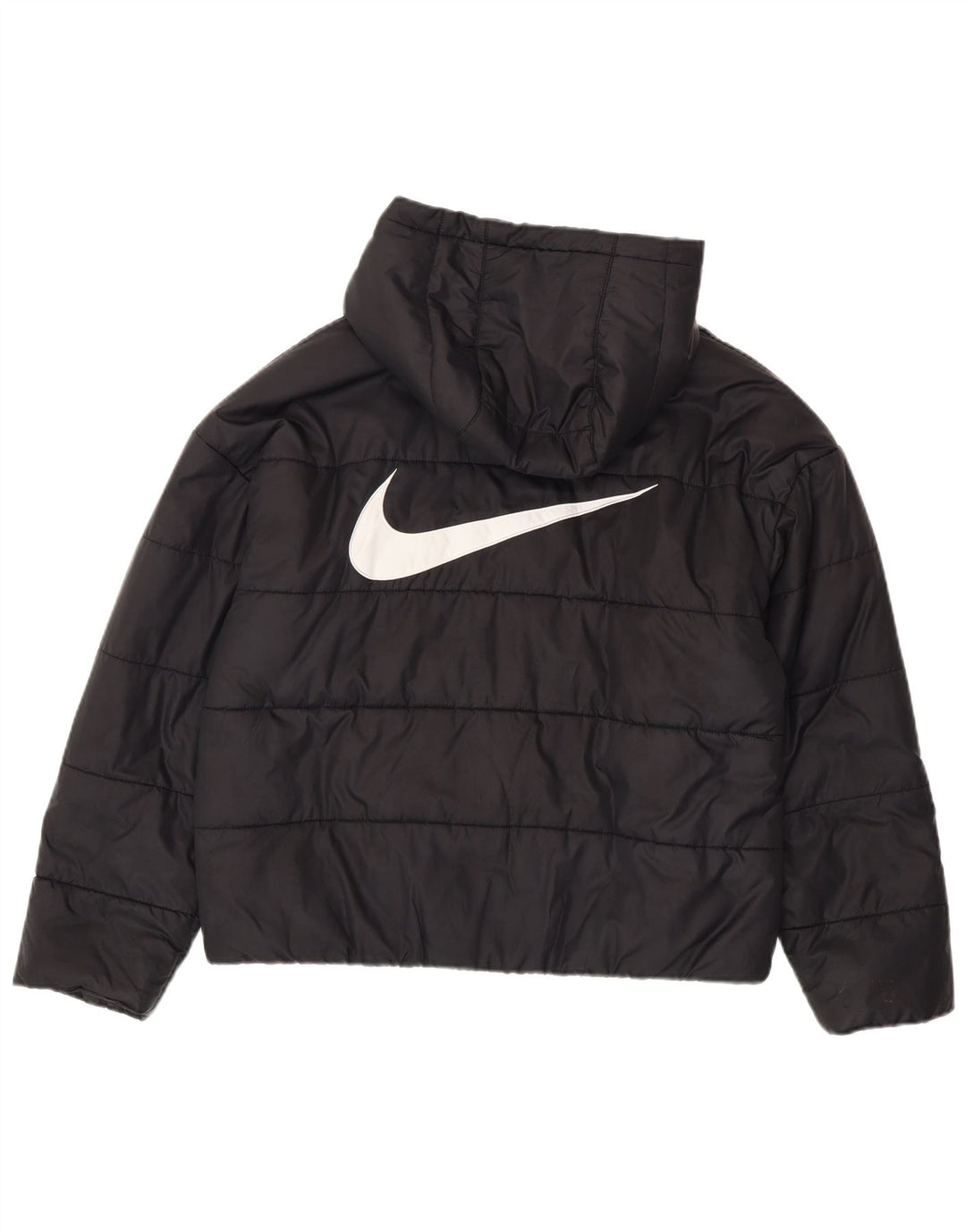 Nike Jungen gepolsterte Jacke mit Kapuze und Grafik, 10–11 Jahre, mittelschwarzes Polyester