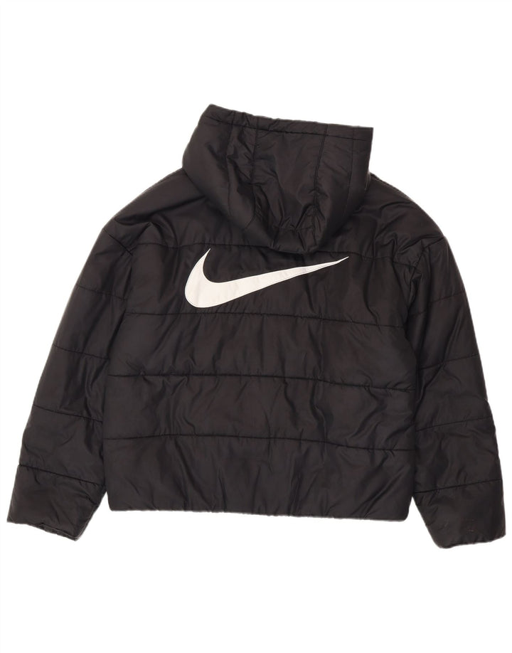 Nike Jungen gepolsterte Jacke mit Kapuze und Grafik, 10–11 Jahre, mittelschwarzes Polyester