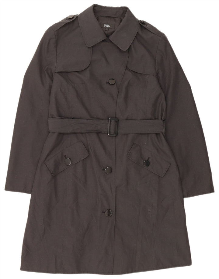 MARKS & SPENCER Damen Trenchcoat UK 14 XL Schwarz Polyester
