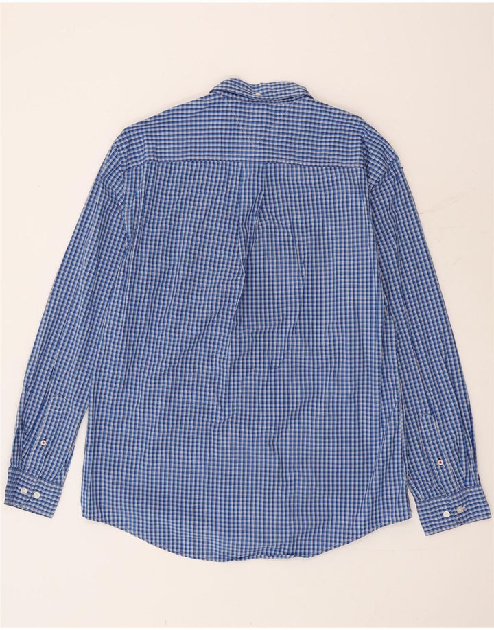 Tommy Hilfiger Herrenhemd XL, blaue Gingham-Baumwolle