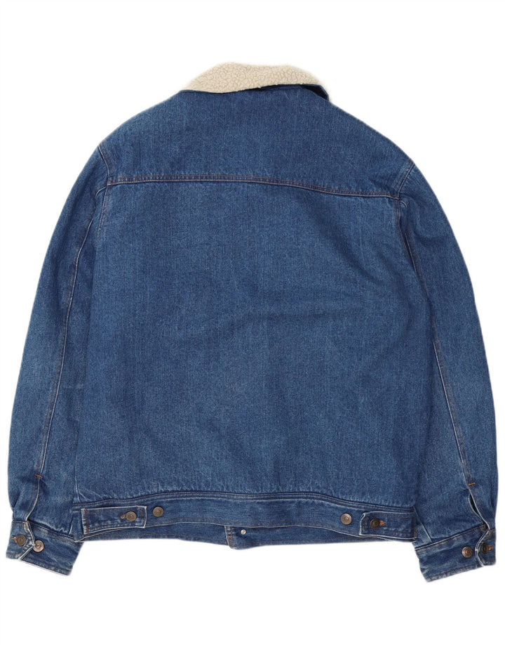 EXPLORER Herren Denim Sherpa Jacke IT 52 XL Blaue Baumwolle