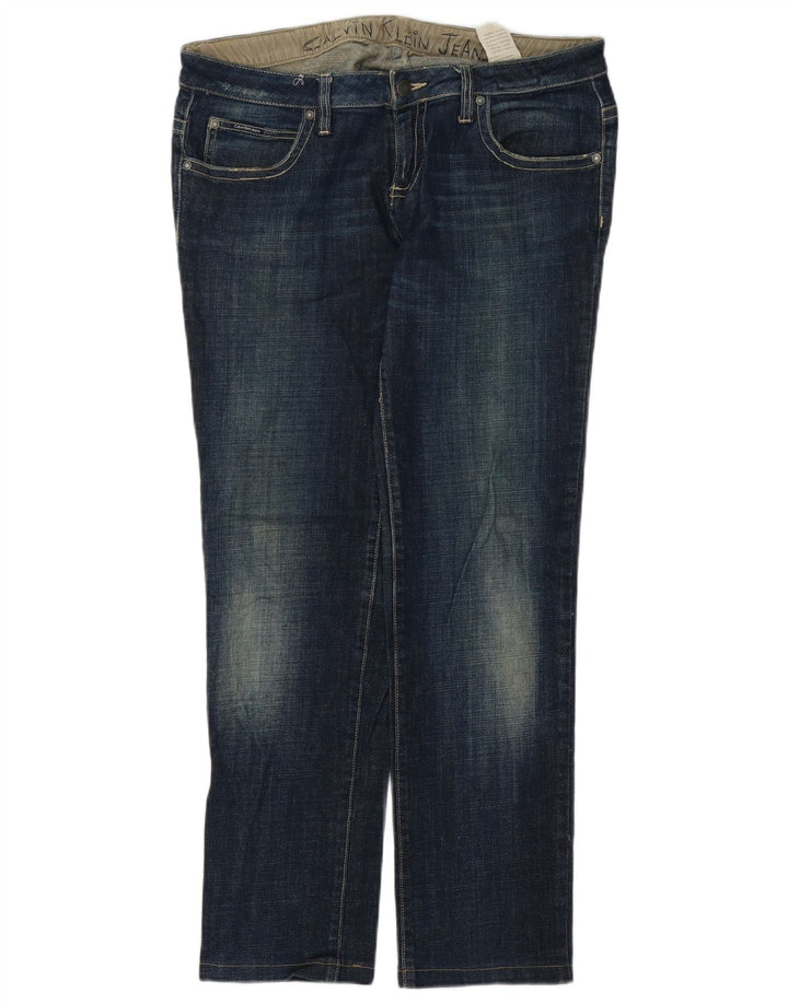 Calvin Klein Damen Slim Jeans W31 L29 Blaue Baumwolle