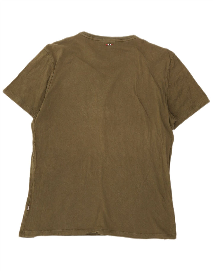 Napapijri Herren-T-Shirt mit Grafik, Größe L, Khaki