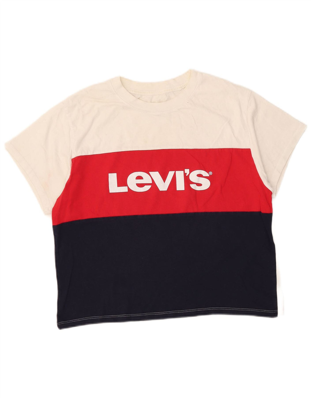 Levi's Damen Crop Graphic T-Shirt Top UK 10 Small Mehrfarbig