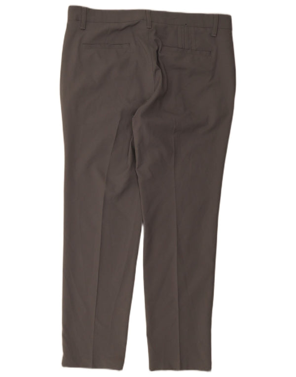 Adidas Herren Straight Chino Hose W34 L30 Grau Polyester