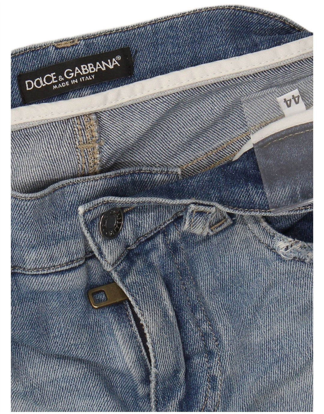 DOLCE & GABBANA Damen Distressed Slim Jeans IT 44 Mittel W30 L32 Blau