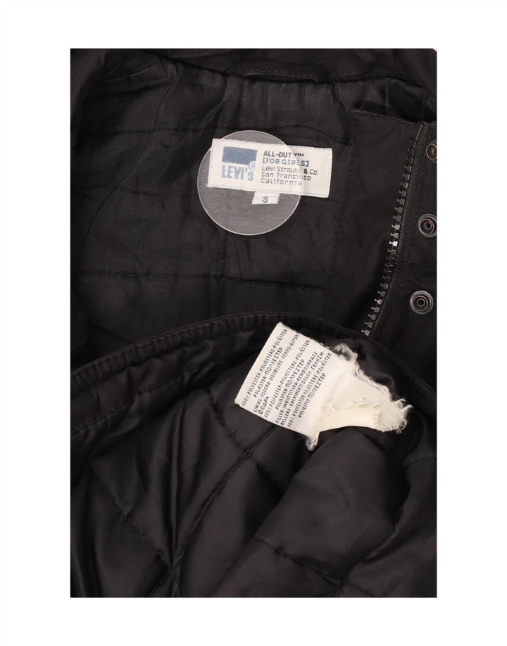 Levi's Mädchen-Windbreaker-Mantel mit lockerer Passform, 8–9 Jahre, Größe S, Schwarz, Polyester