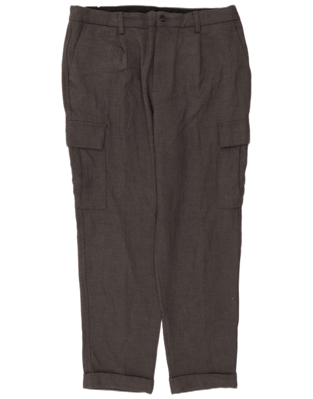 Gerade Cargohose für Herren von ZARA, EU 46, XL, B36, L30, Grau, Polyester
