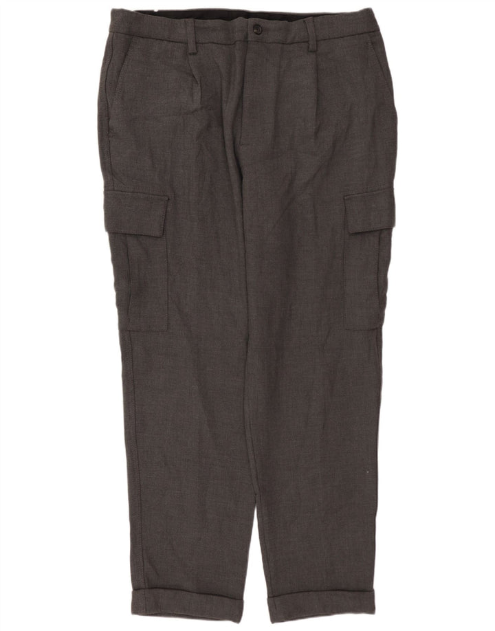 Gerade Cargohose für Herren von ZARA, EU 46, XL, B36, L30, Grau, Polyester