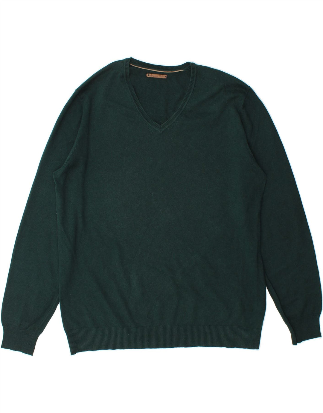 MASSIMO DUTTI Mens V-Neck Jumper Sweater XL Green Cotton Vintage Massimo Dutti and Second-Hand Massimo Dutti from Messina Hembry 