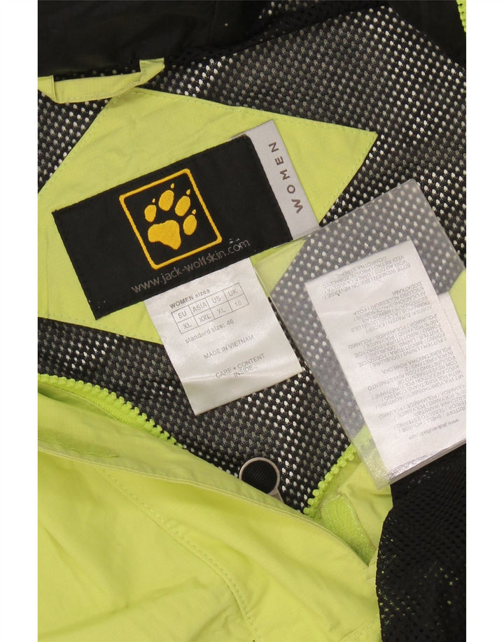 JACK WOLFSKIN Damen Regenjacke mit Kapuze UK 18 XL Grün Polyamid