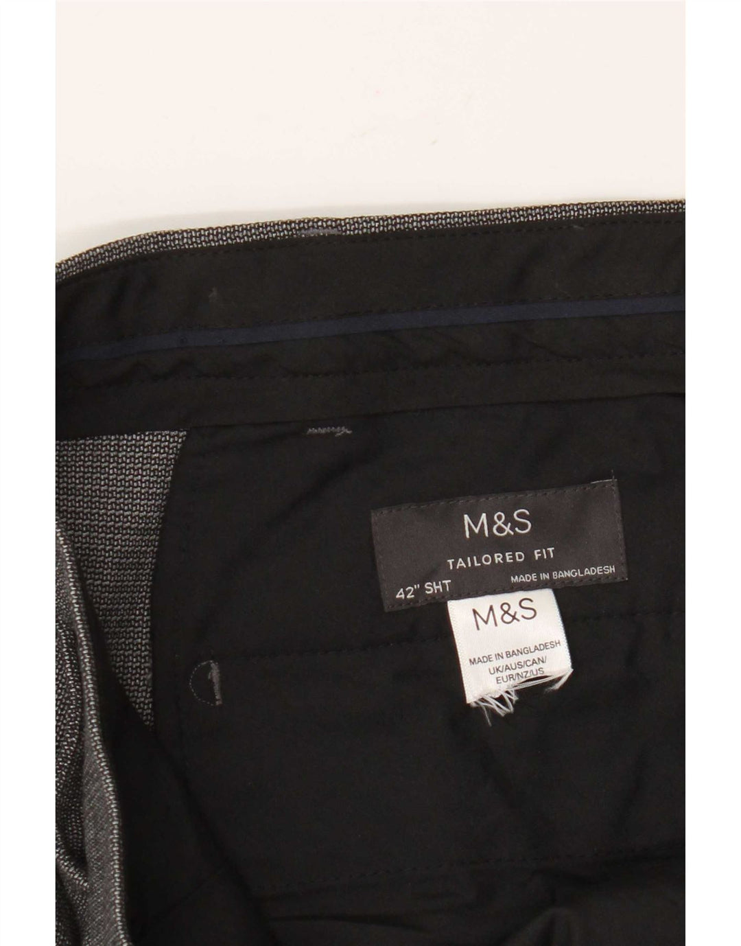 Marks & Spencer Herren-Anzughose mit maßgeschneiderter Passform, gerade, W42, L28, Grau