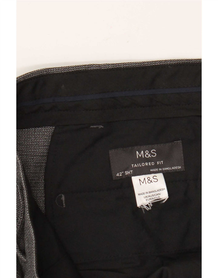 Marks & Spencer Herren-Anzughose mit maßgeschneiderter Passform, gerade, W42, L28, Grau