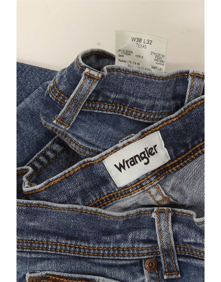 Wrangler Herren Texas Straight Jeans W38 L32 Blaue Baumwolle