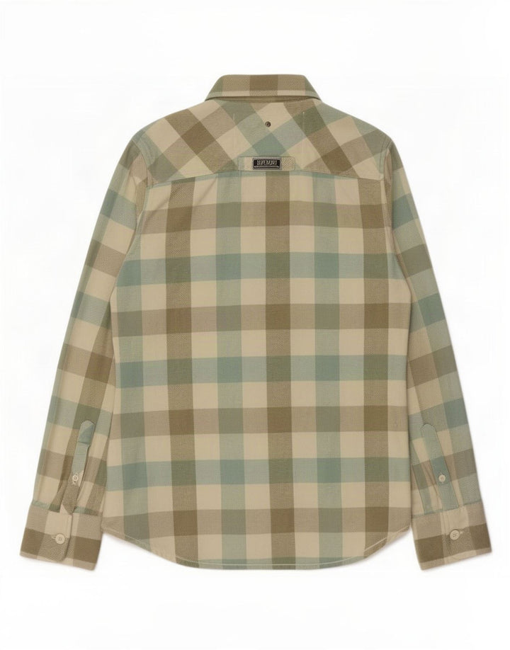 Superdry Herren-Flanellhemd aus mittelgrüner Gingham-Baumwolle