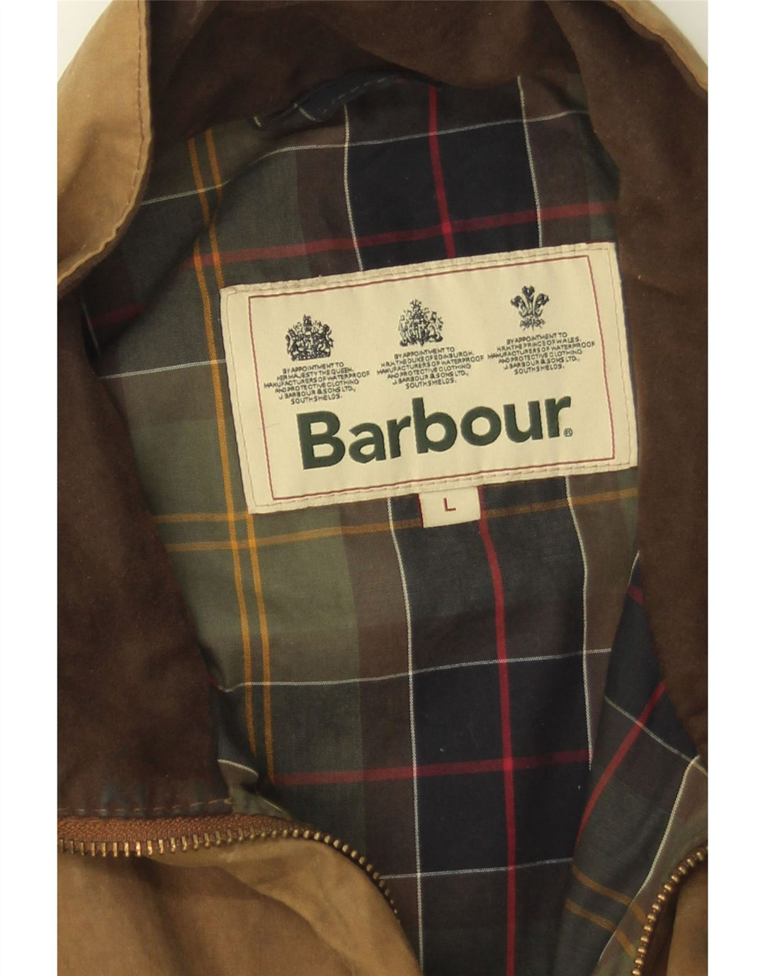 Barbour Herrenjacke aus gewachster Baumwolle, UK 40, große braune Baumwolle