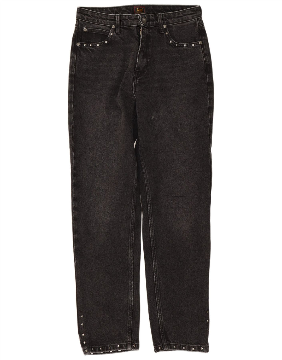Lee Damen Carol Straight Jeans W28 L28 Schwarze Baumwolle