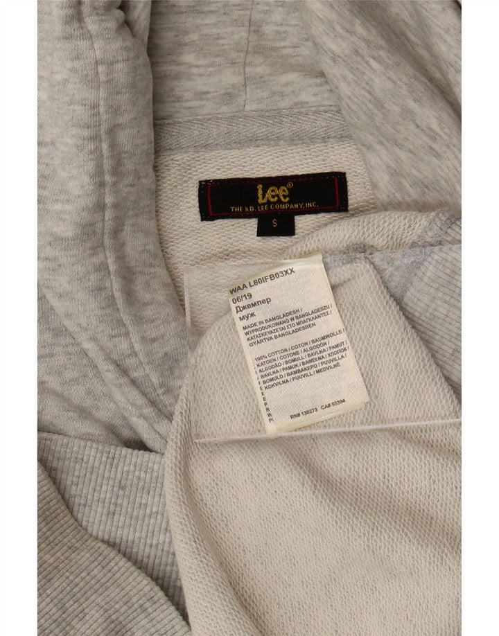 LEE Herren-Kapuzenpullover mit Grafik, Größe S, graue Baumwolle