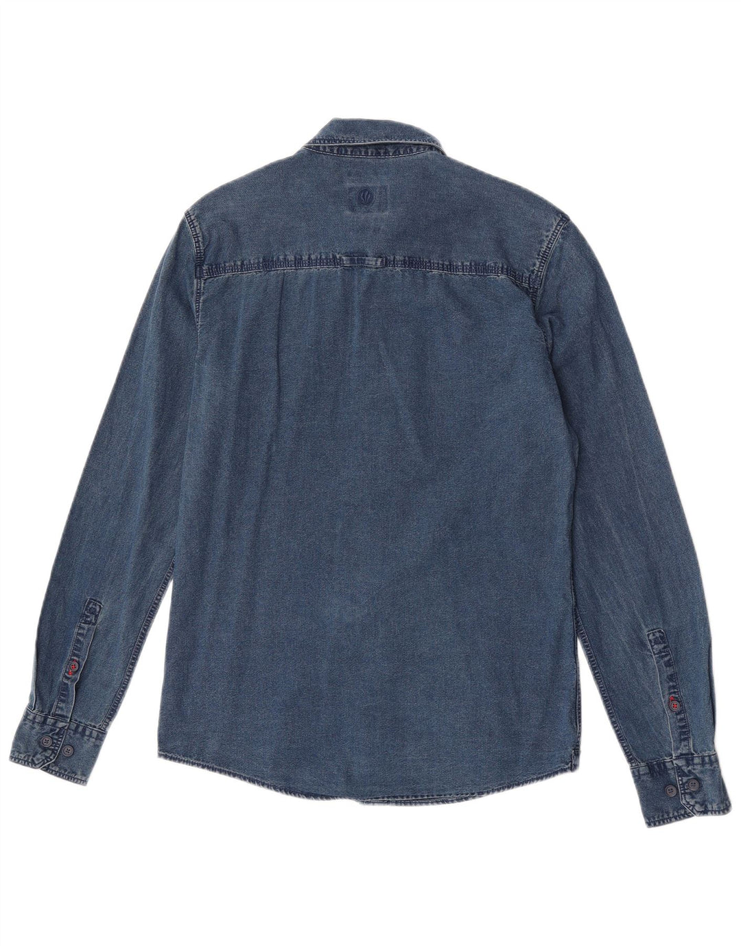 Fat Face Slim-Fit-Jeanshemd für Herren, Größe S, Blau, Baumwolle