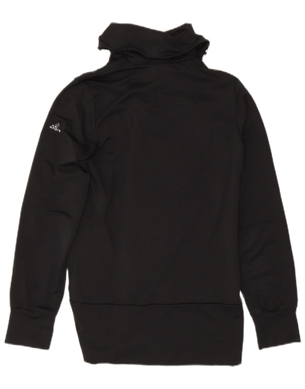 Adidas Damen Trainingsanzug Top Jacke UK 10 Small Schwarz Polyester