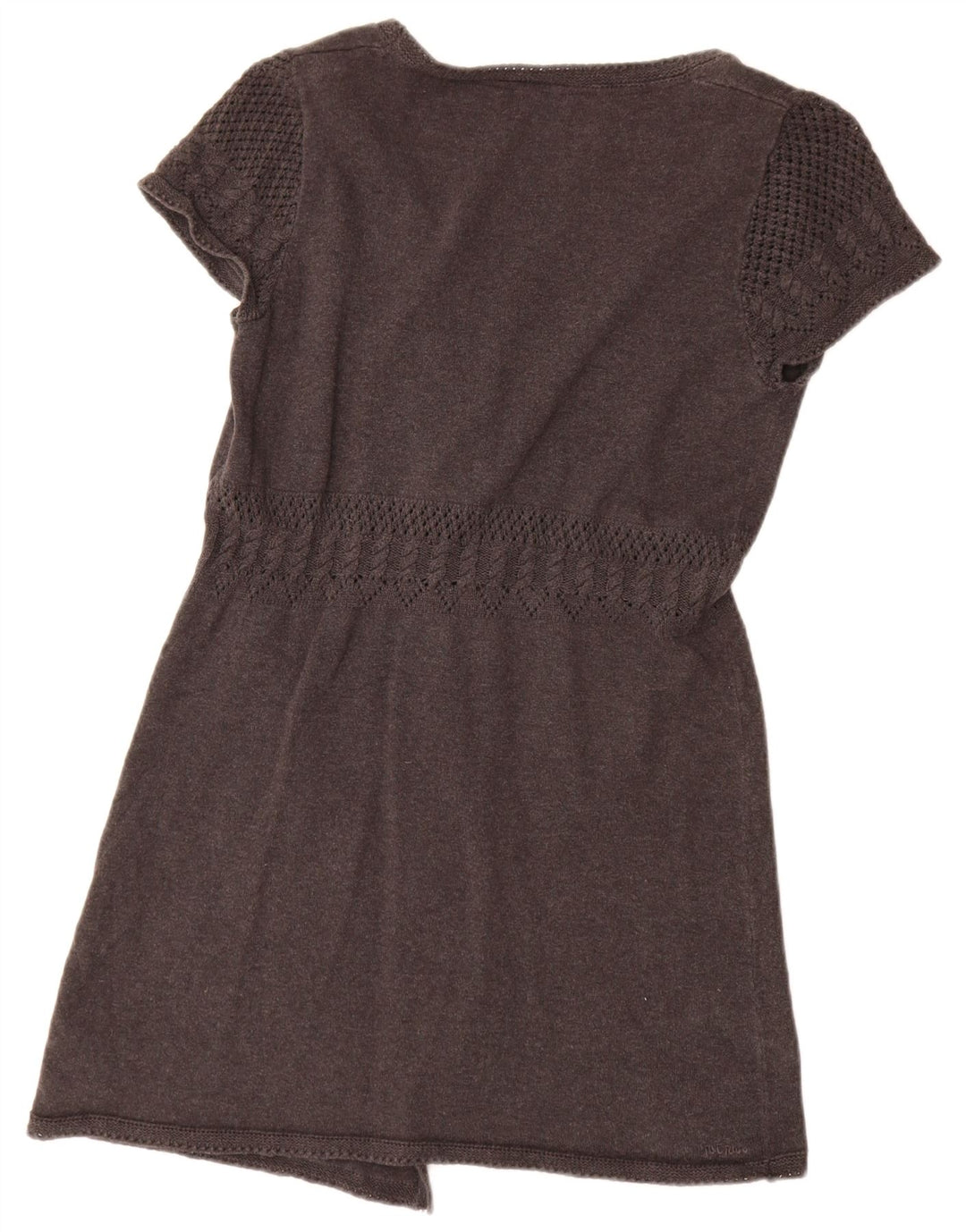 Fat Face Langärmliger Damen-Cardigan mit kurzen Ärmeln, Gr. 12, Mittelgrau