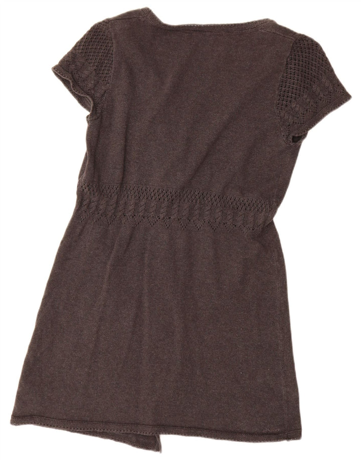 Fat Face Langärmliger Damen-Cardigan mit kurzen Ärmeln, Gr. 12, Mittelgrau