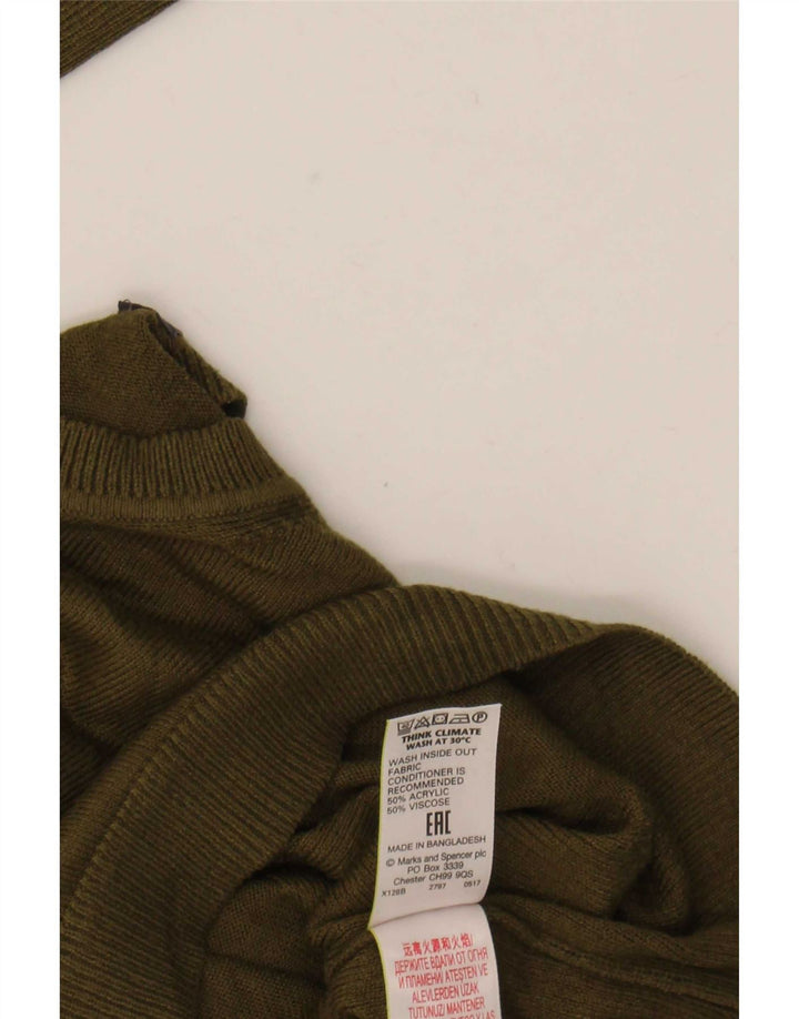 Marks & Spencer Damen-Pullover in Übergröße mit Rundhalsausschnitt, Gr. 10, Größe S, Khaki