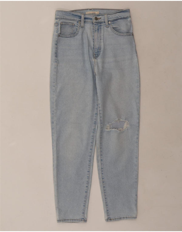 Levi's Damen Mom Distressed High Waist Jeans W28 L27 Blaue Baumwolle