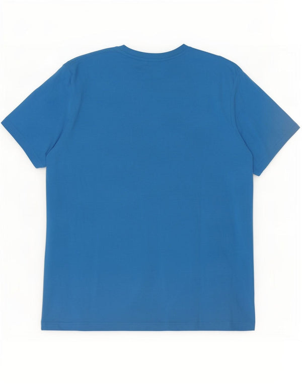 Kappa Herren Grafik T-Shirt Top 2XL Blau Baumwolle