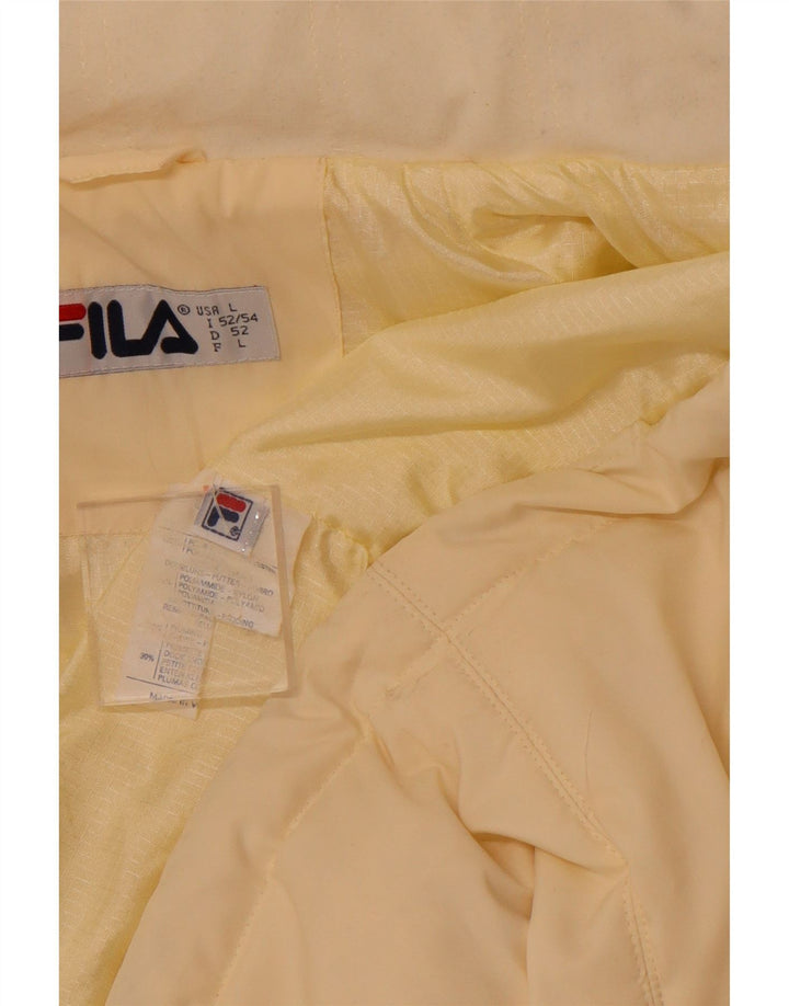 FILA Herren Wattierte Jacke UK 40 Large Gelb Polyester