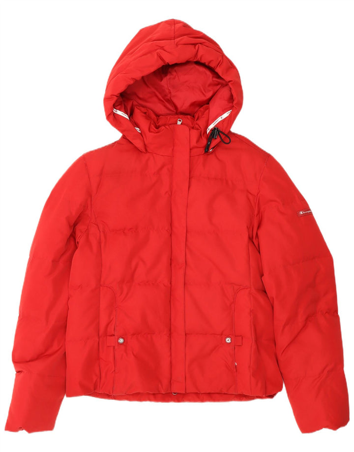 Champion Damen-Kapuzenjacke, gepolstert, UK 14, Mittelrot, Polyester
