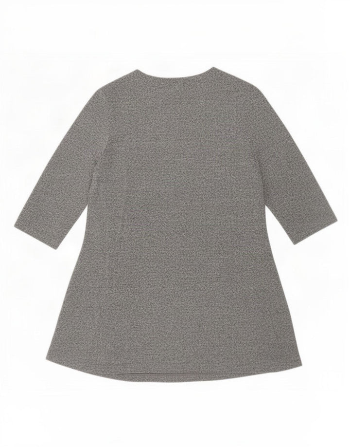 Marks & Spencer Damen-Kleid in A-Linie mit 3/4-Ärmeln, UK-Größe 12, Mittelgrau, Polyester