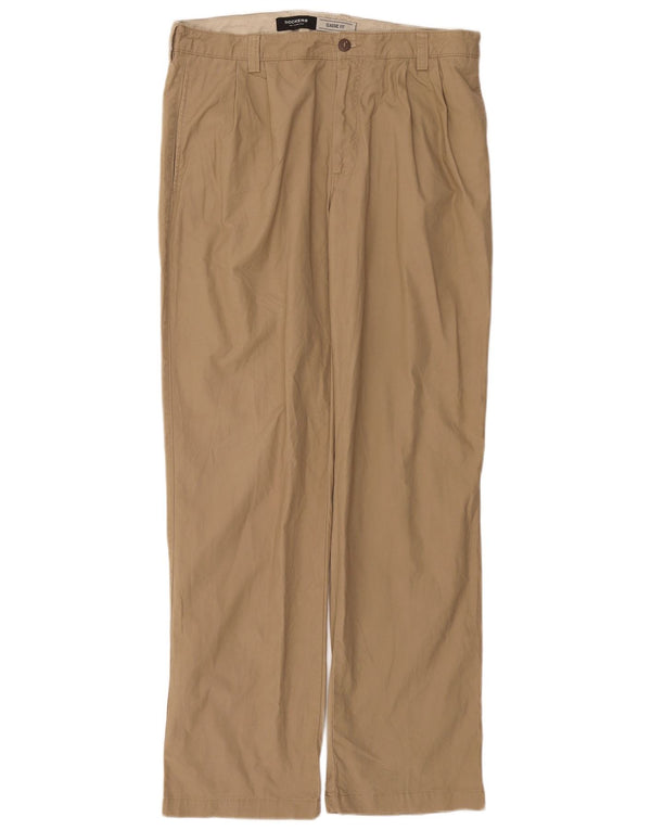 DOCKERS Herren-Chinohose mit klassischer Passform und Pegged, W36 L34, beige Baumwolle