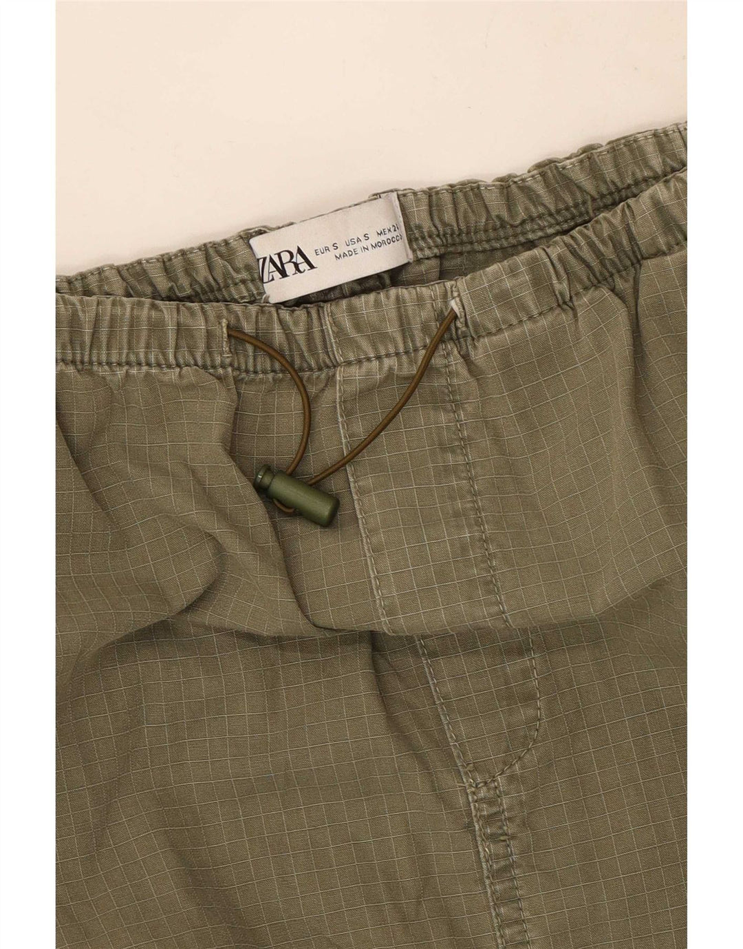 Zara Damen Maxirock Small W26 Khaki Check