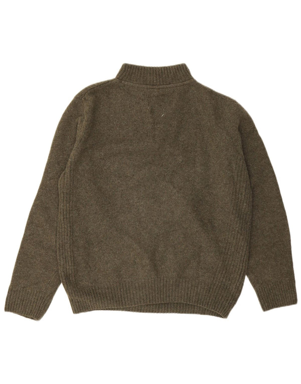 Barbour Damen-Pullover mit Reißverschluss, UK 18, XL, Khaki, Wolle