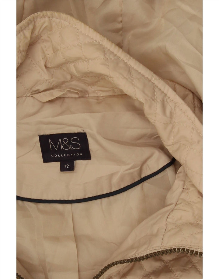 Marks & Spencer Damen Steppjacke mit Kapuze UK 12 Medium Beige