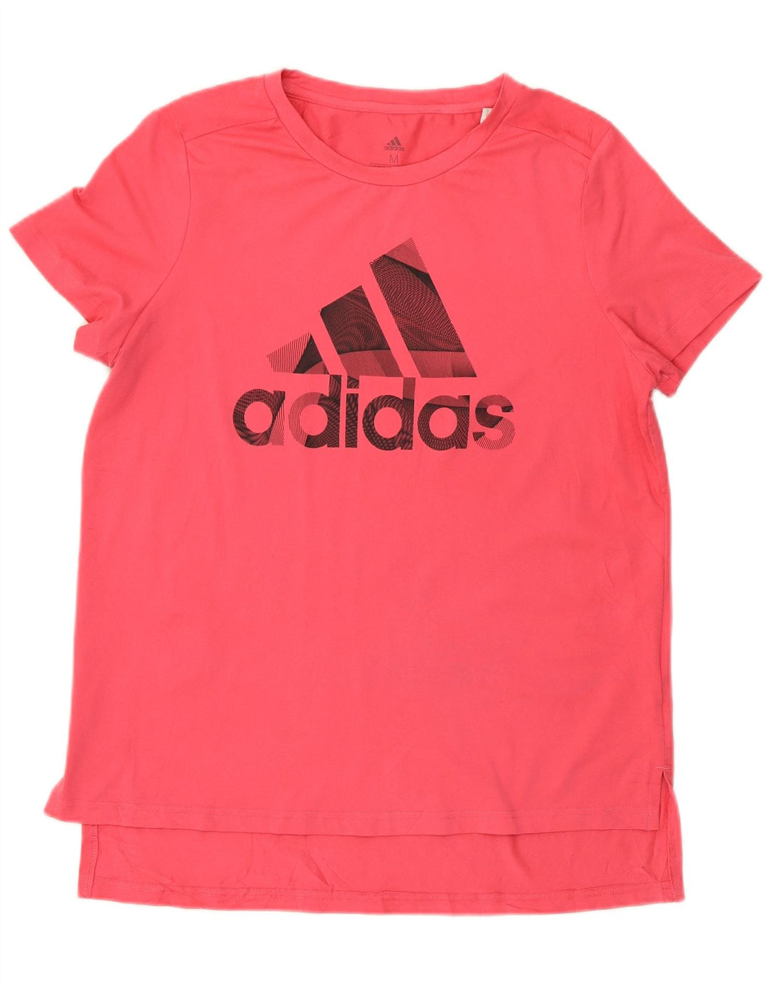 Adidas Damen Grafik T-Shirt Top UK 12/14 Mittelrosa Polyester