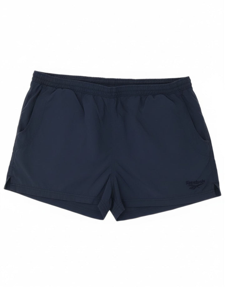 Reebok Herren-Sportshorts, groß, marineblaues Nylon