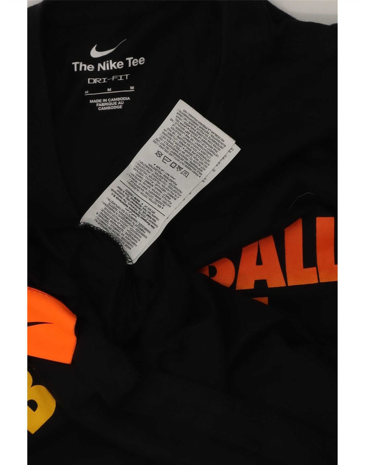 Nike Herren-T-Shirt mit Grafik, mittelgroß, schwarze Baumwolle