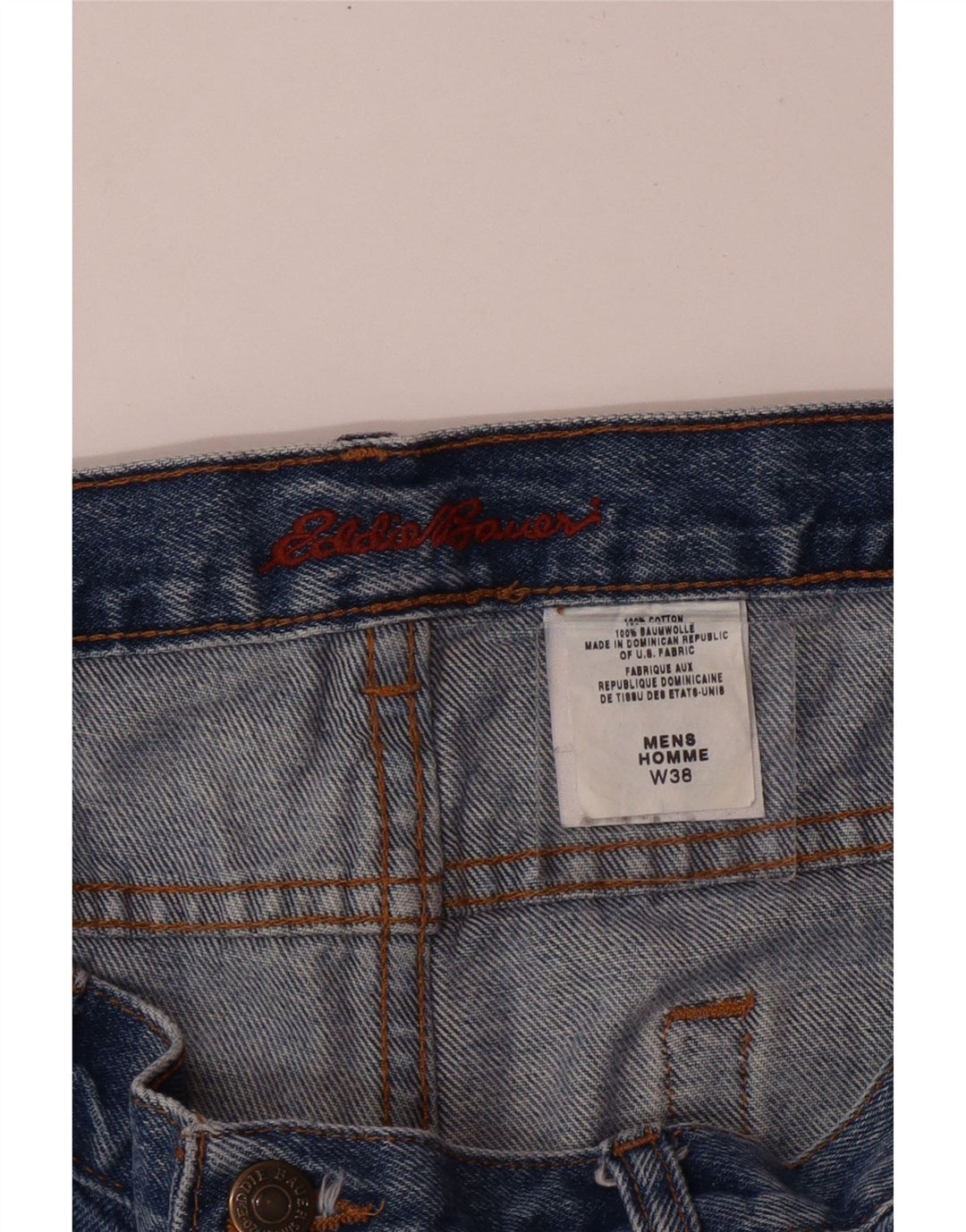 EDDIE BAUER Herren Jeansshorts W38 XL Blaue Baumwolle